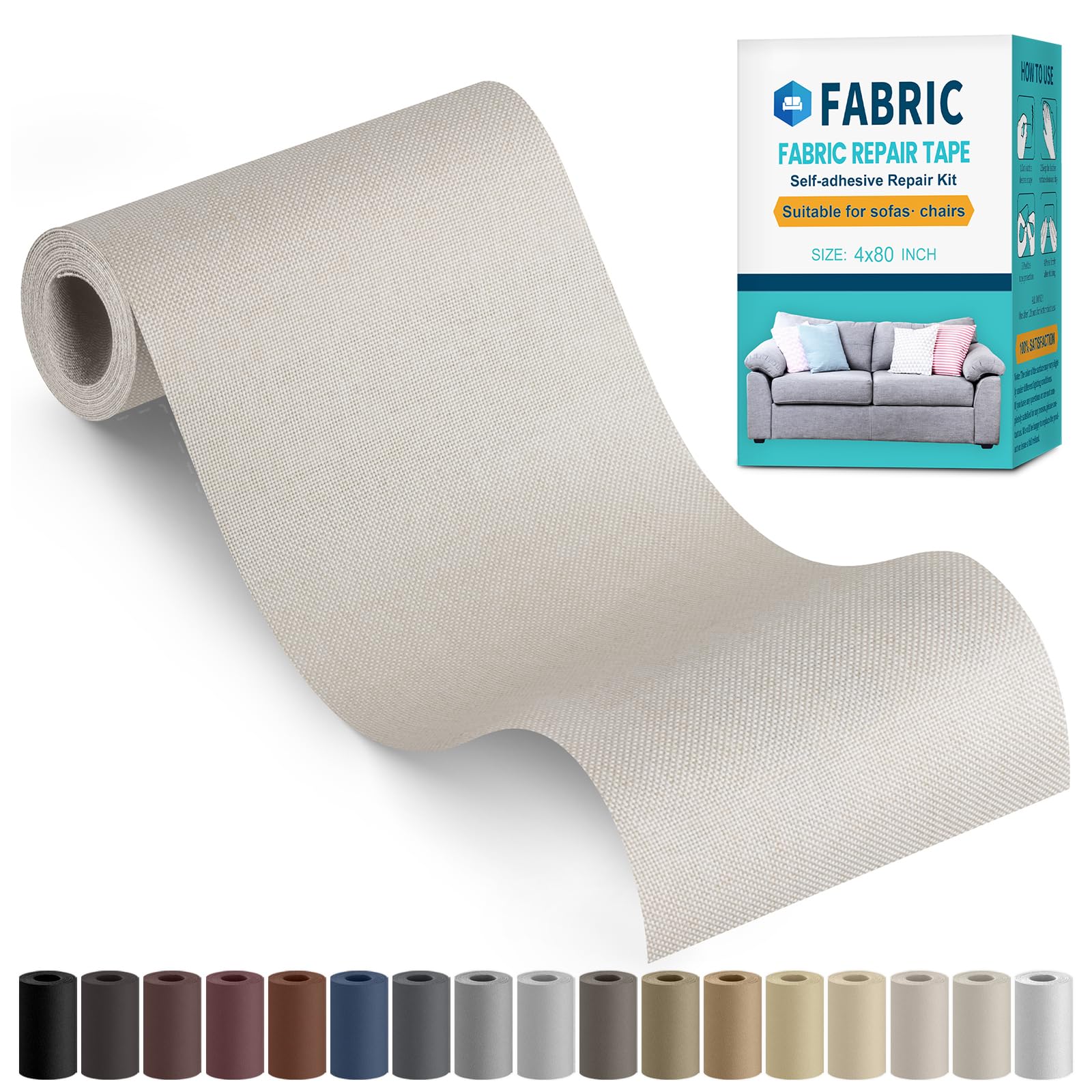 Flicken Selbstklebend Stoff, Reparatur Patches Selbstklebend, Textilklebeband Reparaturflicken für Sofas, Autositze, Kleidung, Kissen