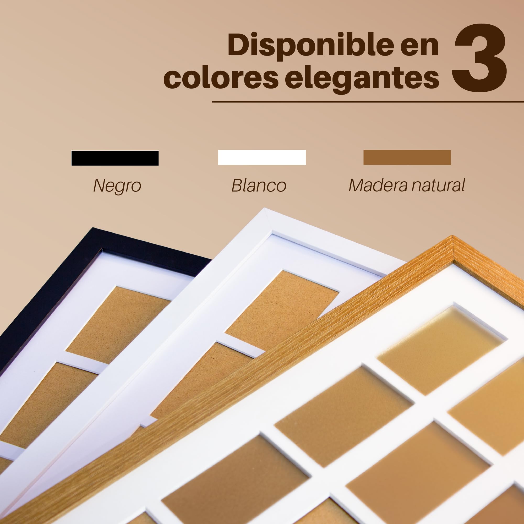 Tapeera Portafotos Múltiple Blanco para Pared – Compatible con Polaroid e Instax – Grande Marco Collage de Fotos – Mini Marco de Fotos para Pared (Blanco, Instax mini / 2x3)