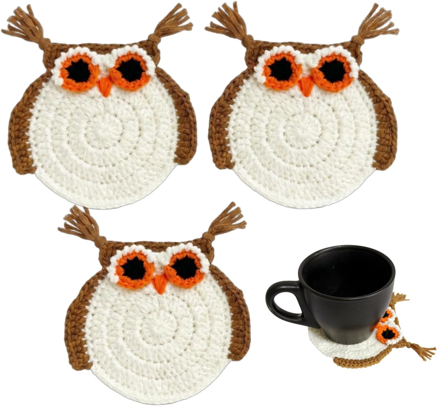 Gifts for Owl Lovers 3PCS Owl Coasters for Home Decor