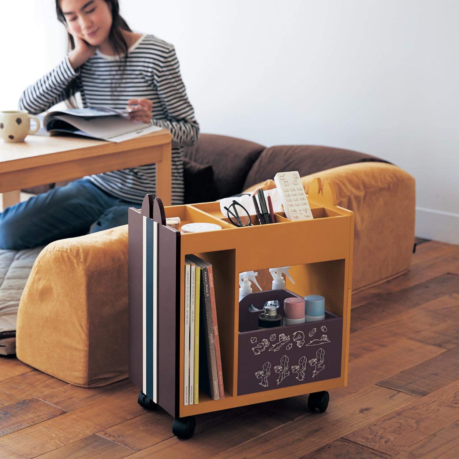 Amazon.co.jp: [ベルメゾン] ディズニー 収納ワゴン リビングワゴン