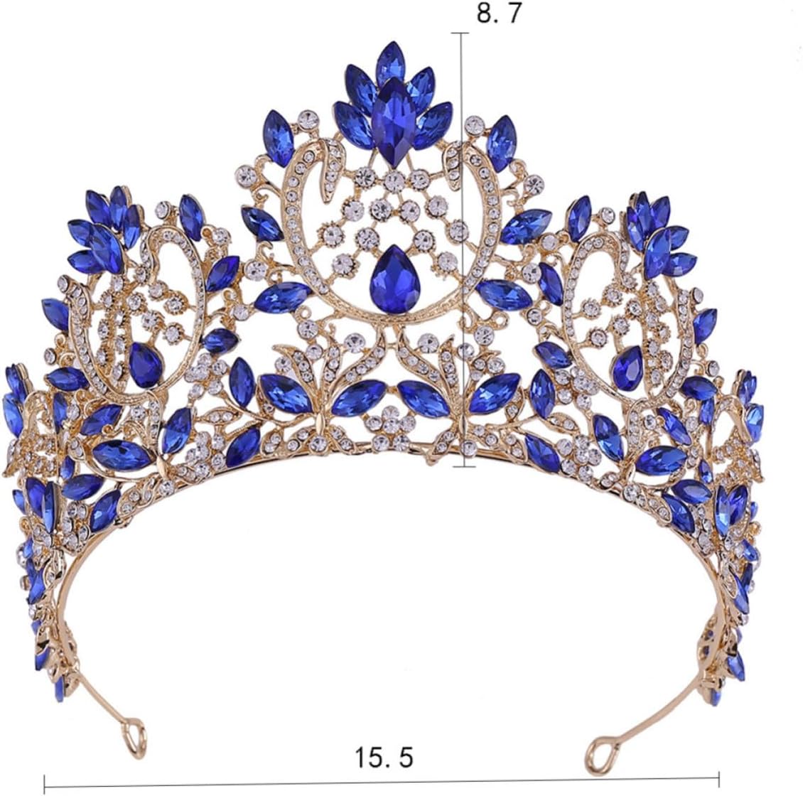 COLLBATH Vintage Baroque Bride Crown Rhinestone Inlaid Alloy Wedding Headdress with Gorgeous Brightness for Photography and Weddings