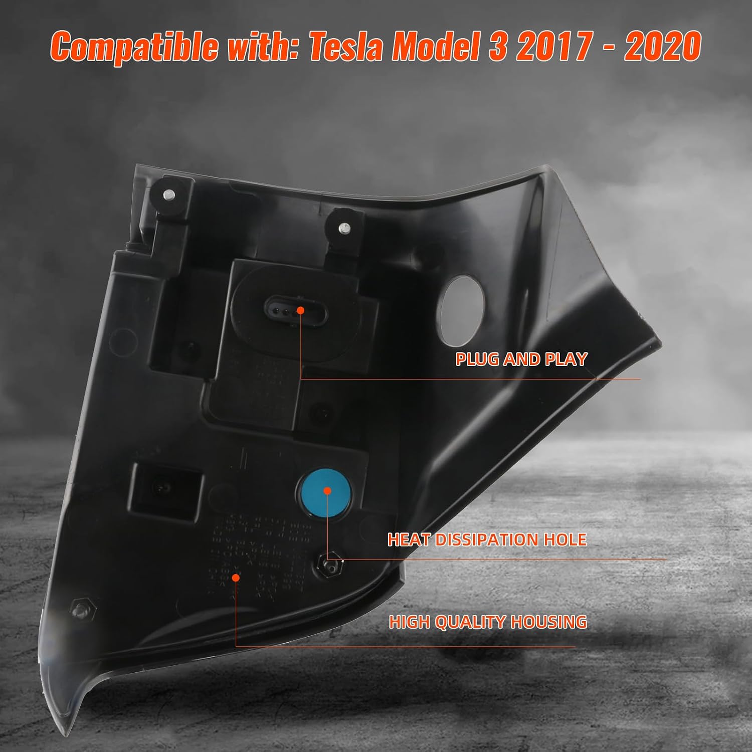 1077397-00-F 1077397 107739700F Left Driver Side Rear Tail Outside Light Brake Outer LED Lamp Assembly Compatible with Tesla Model 3 2017 2018 2019 2020
