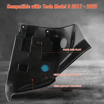 1077397-00-F 1077397 107739700F Left Driver Side Rear Tail Outside Light Brake Outer LED Lamp Assembly Compatible with Tesla Model 3 2017 2018 2019 2020
