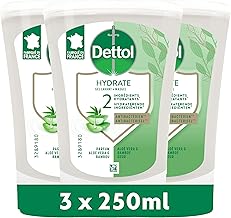 Dettol soap refills hands kit no touch - perfume aloe vera - 250ml refill pack of 3