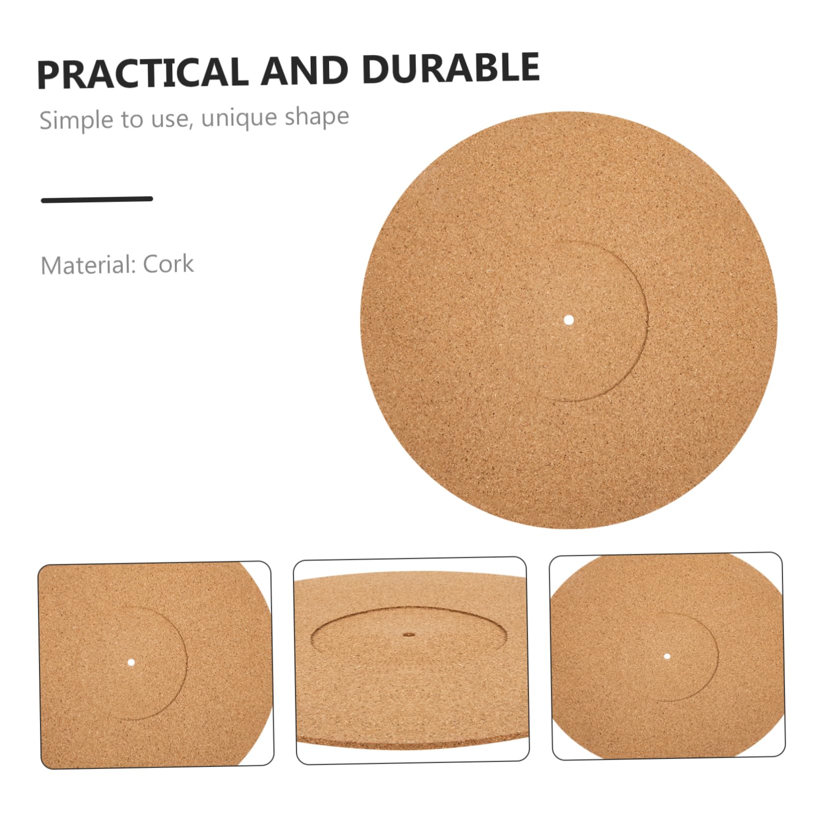 Yardwe Cork Vinyl Record Protective Pad Disc Protective Mat Vibration and Scratch Resistant Design for Record Players Easy to Use High Performance for Home Audio