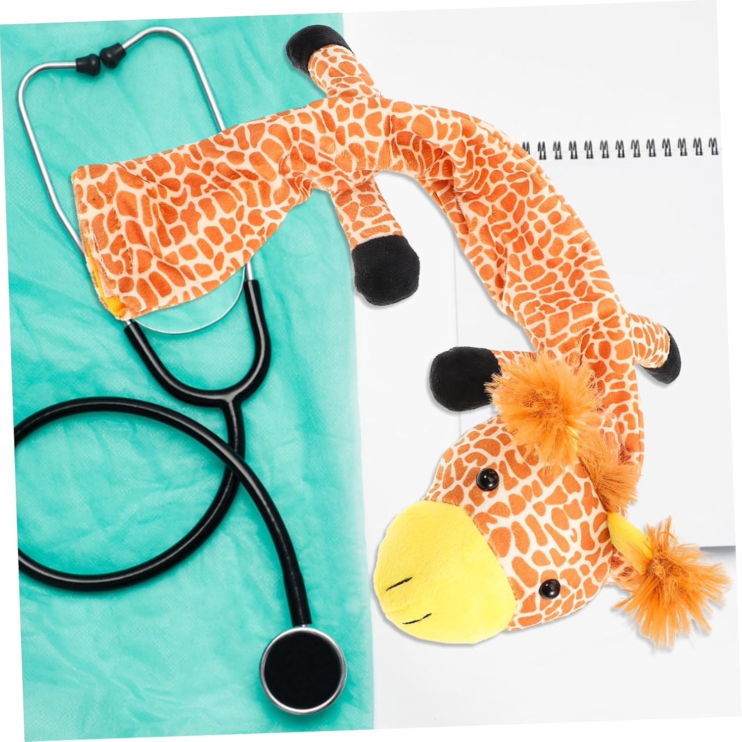 Didiseaon Animal Shaped Stethoscope Protective Sleeve Cartoon Cover for Doctors Nurses Hospital Use Washable Giraffe Design Prevents Tube Cracking and Oil Stains Compact Fit