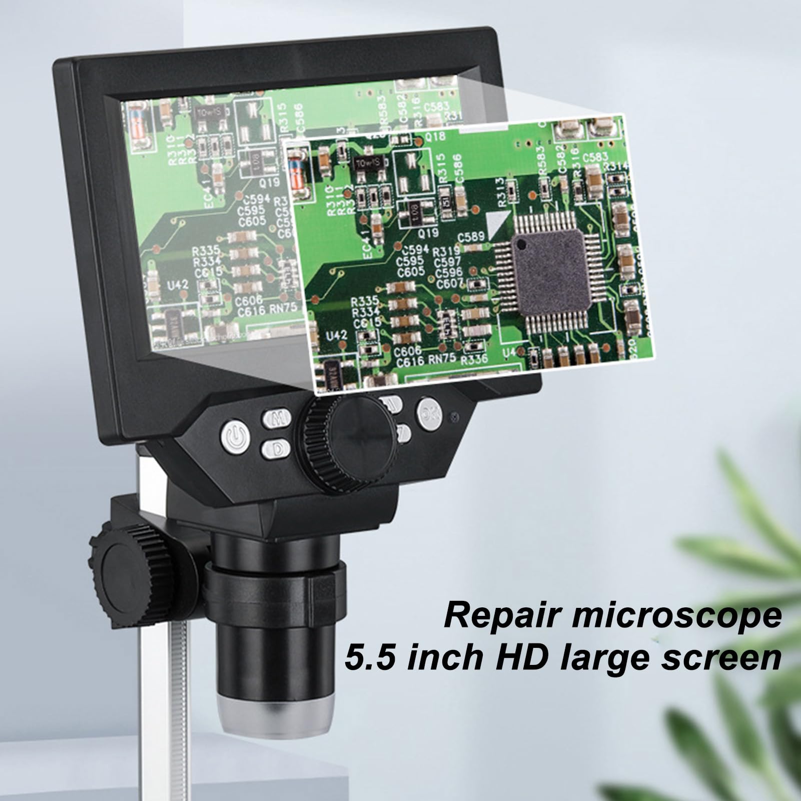 Marhynchus Mikroskop Cyfrowy, Wyświetlacz LCD HD o Przekątnej 5,5 Cala, 10 MP i Powiększenie 1000x Mikroskop USB z Podświetleniem LED, do Kontroli Spawania Naprawczego