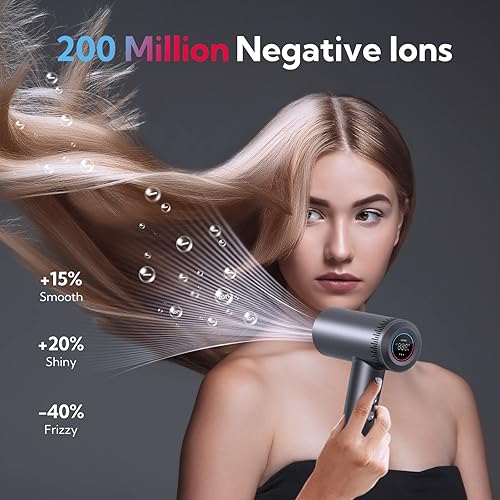 Miniatura 5 de ESYEST Secador de pelo secador iónico negativo con motor sin escobillas de alta velocidad secador de pelo ligero con pantalla HD secadores de pelo