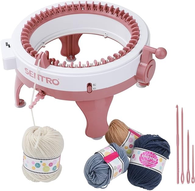 Shoze Knitting Machine 48 Needle DIY Hand Knitting Machine Weaving Loom Board Rotating Needle Machine for Adults and Kids