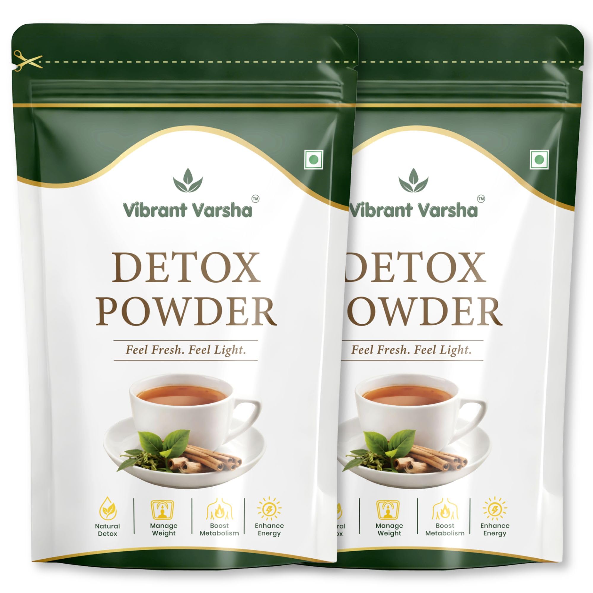 Vibrant Varsha Detox Powder For Digestion, Gut Cleanse & Weight Management | Help To Remove Toxins & Waste From The Body For Men & Women 100 Gram x 2-image-16