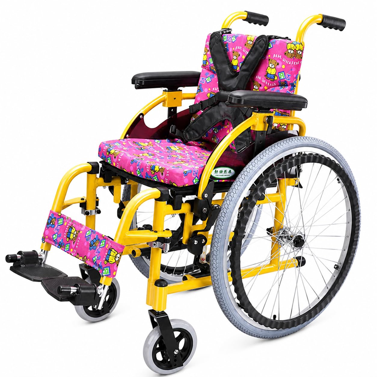 Silla de ruedas autopropulsada para niños, silla de movilidad plegable ligera con capacidad de 100 kg, ideal para niños con necesidades especiales y uso de rehabilitación