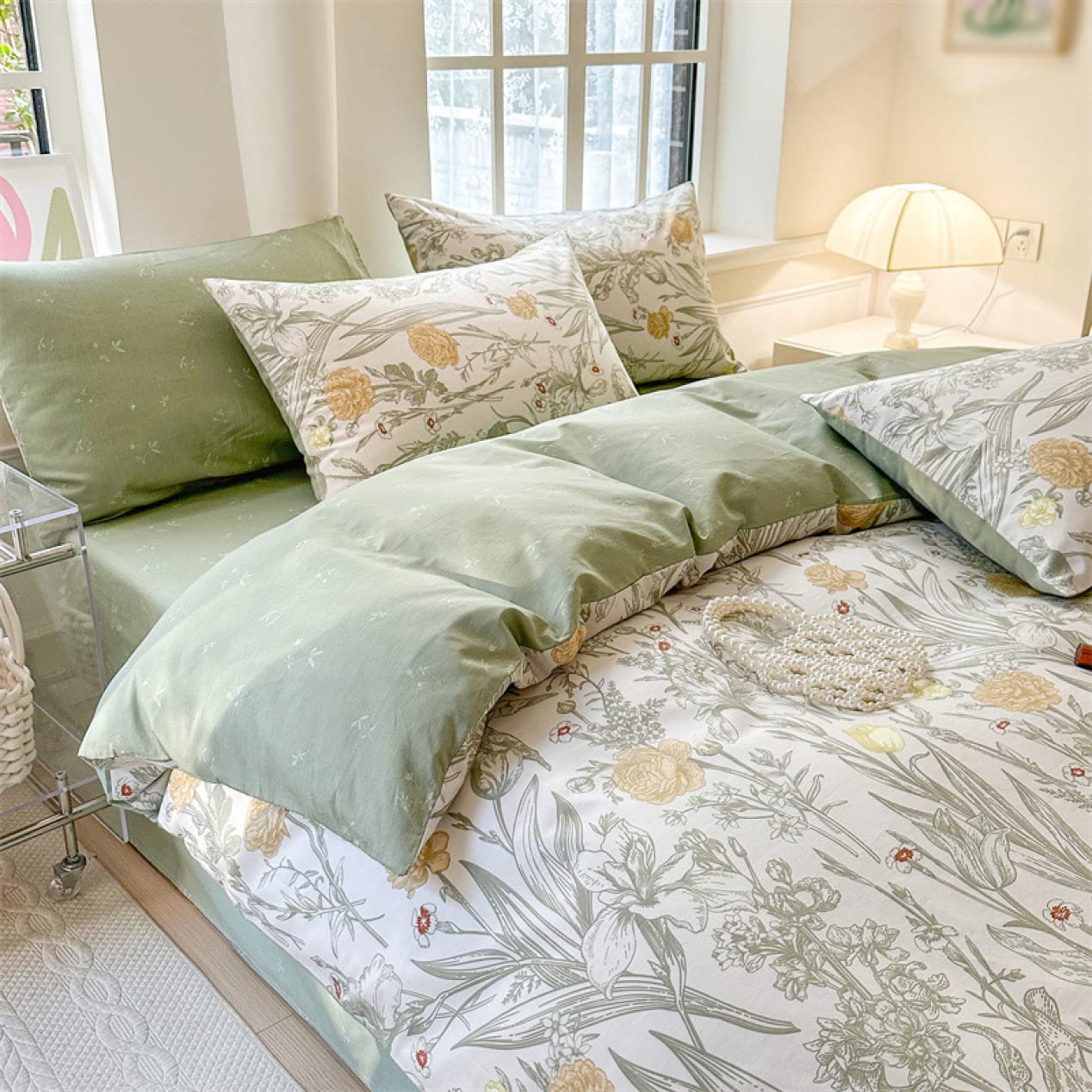 花柄ベージュ掛け布団カバー 150×200cm Amazon｜掛け布団カバー 綿100% 3点セット 150*200a*3 花柄 掛けカバー