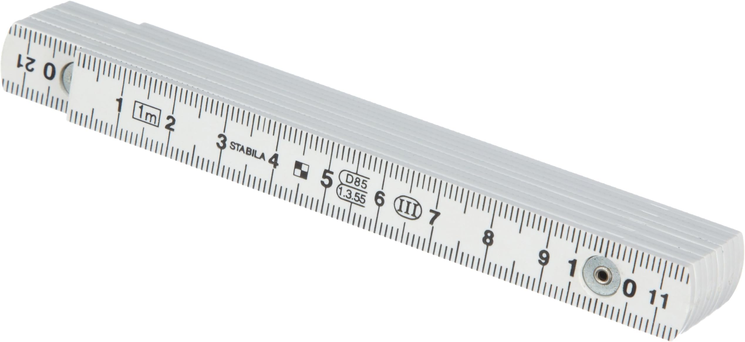 StabilaFolding Ruler Plastic Length 1 Metre White Resistant to Bad Weather Influences