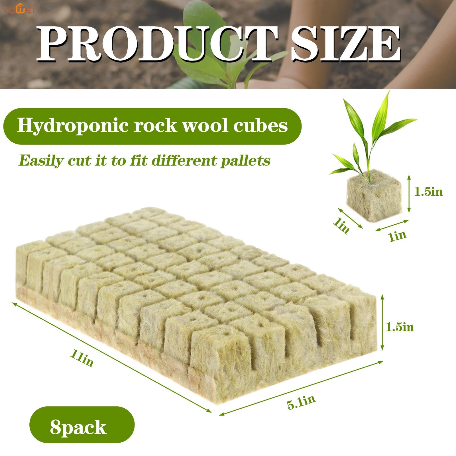 Roccia Cubi di Lana 400 Pz 1 Pollice Grow Cube Spine Seme Coltivazione Fuori Suolo Piantagione Ventilativa Cubi di Media Agricoli