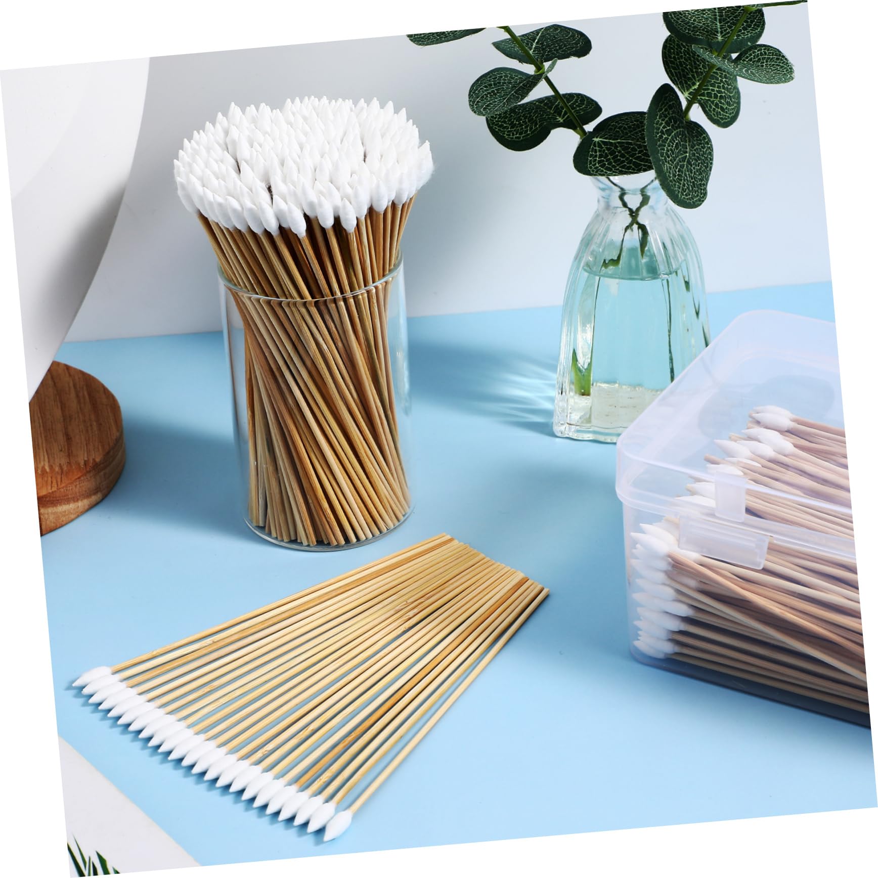 Beavorty 2500 Piezas Bastoncillo De Algodón Hisopos De Oído Hisopos Desmaquillantes De Ojos Punta De Algodón Botones De Limpieza De Oídos Bastoncillos De Algodón Hisopos De Limpieza Madera