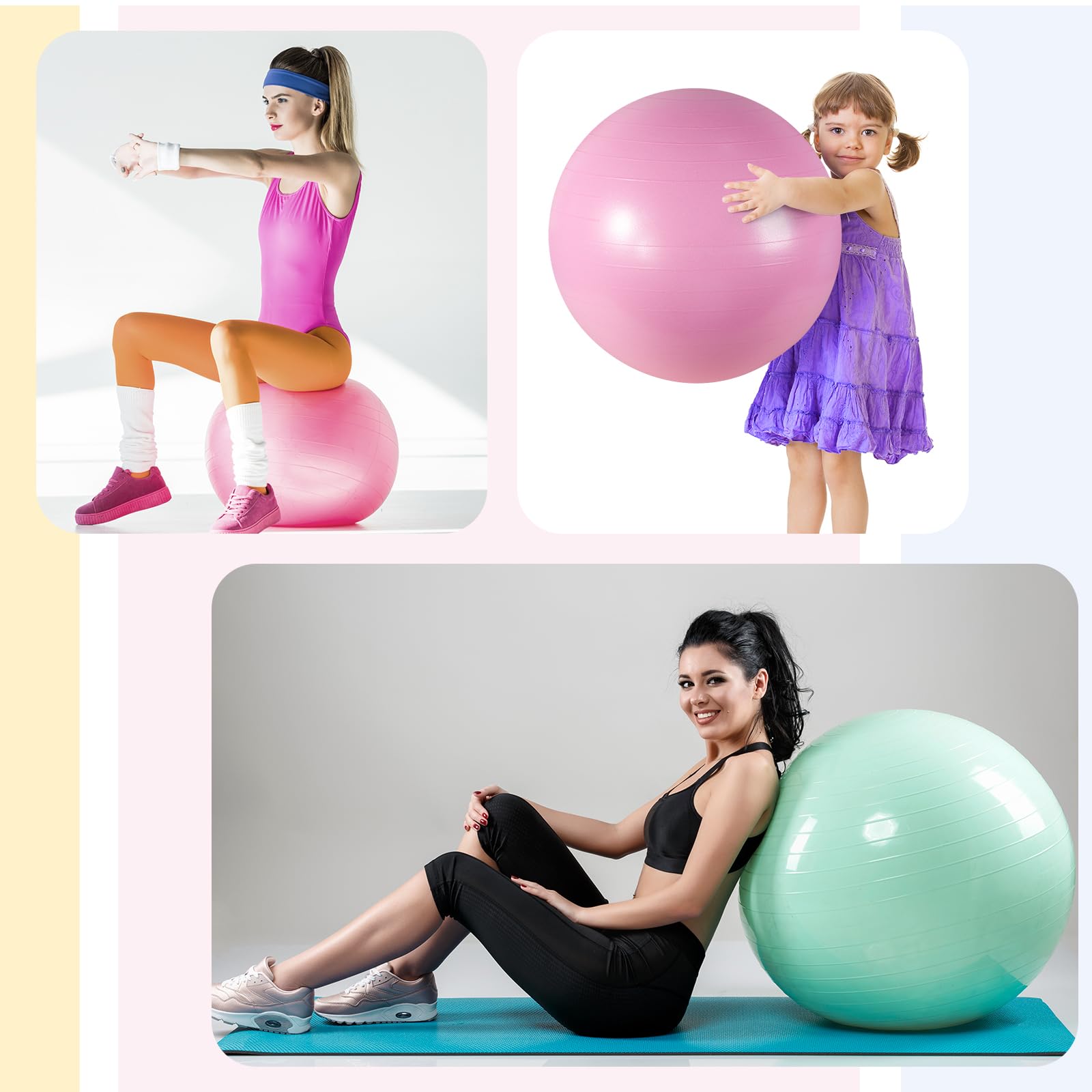 GANAZONO Yoga Ball Halterung - Aufblasbare Basis Mit Fixierring Für Sicheres Training