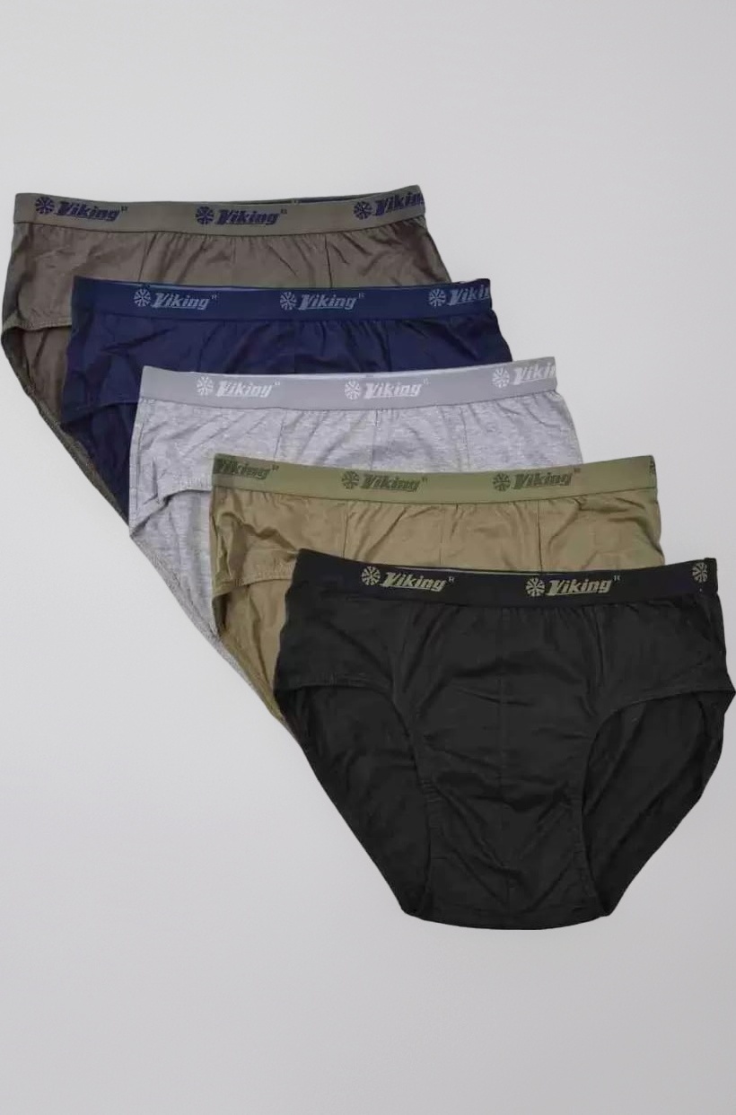 Mens' Cotton Brief (Outer Elastic Miki) (Pack of 3) Assorted Colour