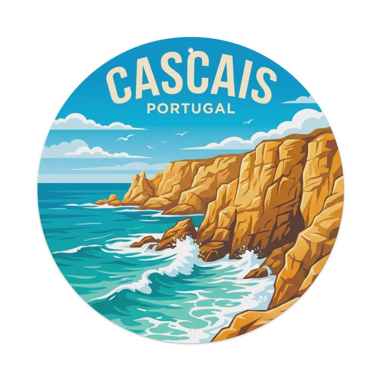 Metal Tin Sign Portugal Retro Travel Cascais