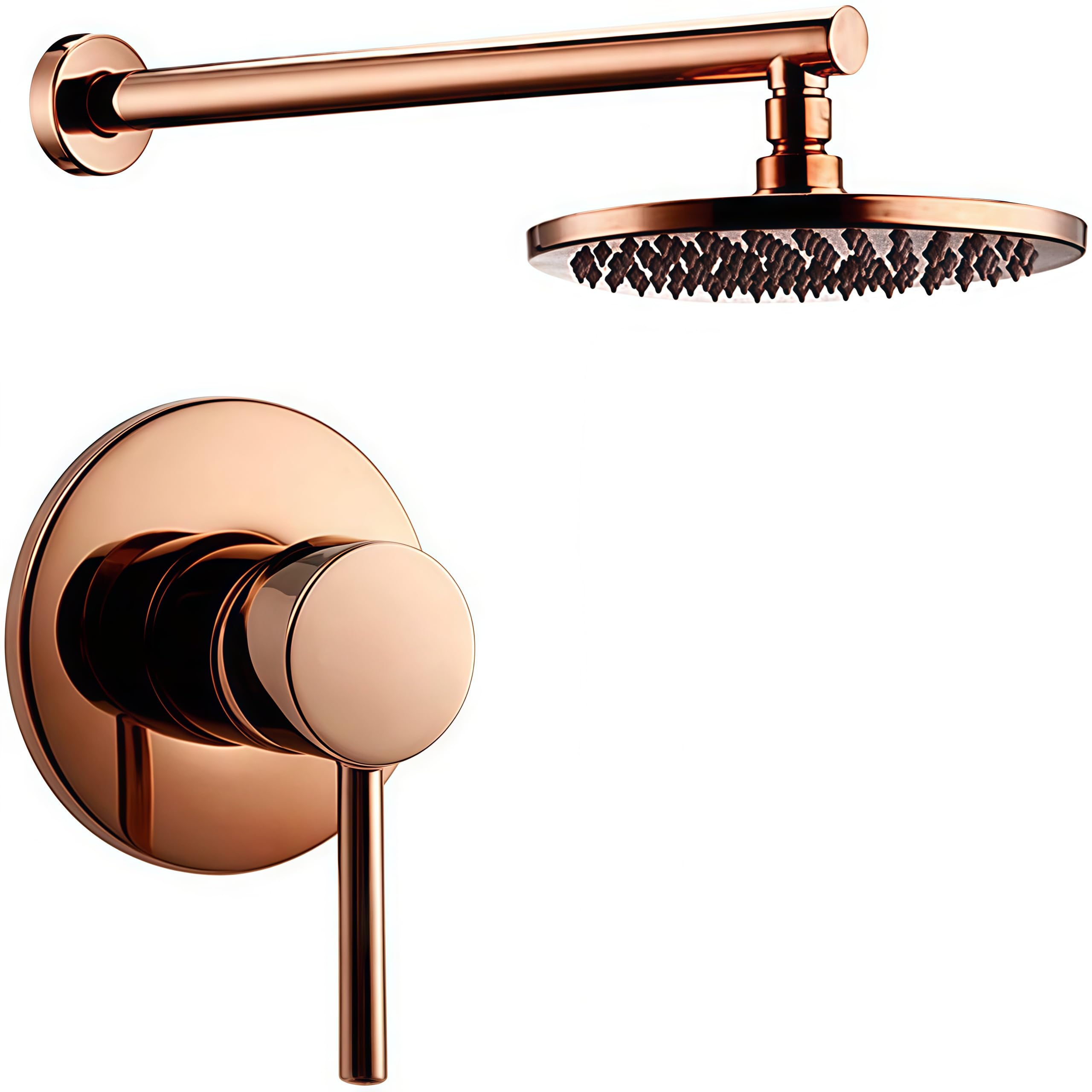 Système de douche encastré en laiton or rose haut de gamme