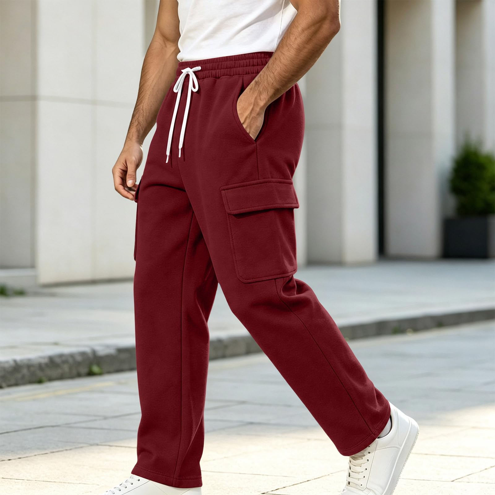 LUCKME Pantaloni Cargo Uomo Cotone Jogger Baggy Fitness Elasticizzati Slim