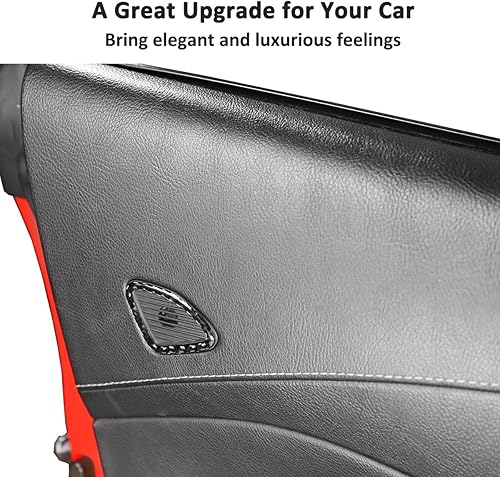 Miniatura 5 de Adhesivo de fibra de carbono suave para marco de altavoz de puerta interior para Chevrolet Corvette C7 2014-2019 para puerta de automóvil,