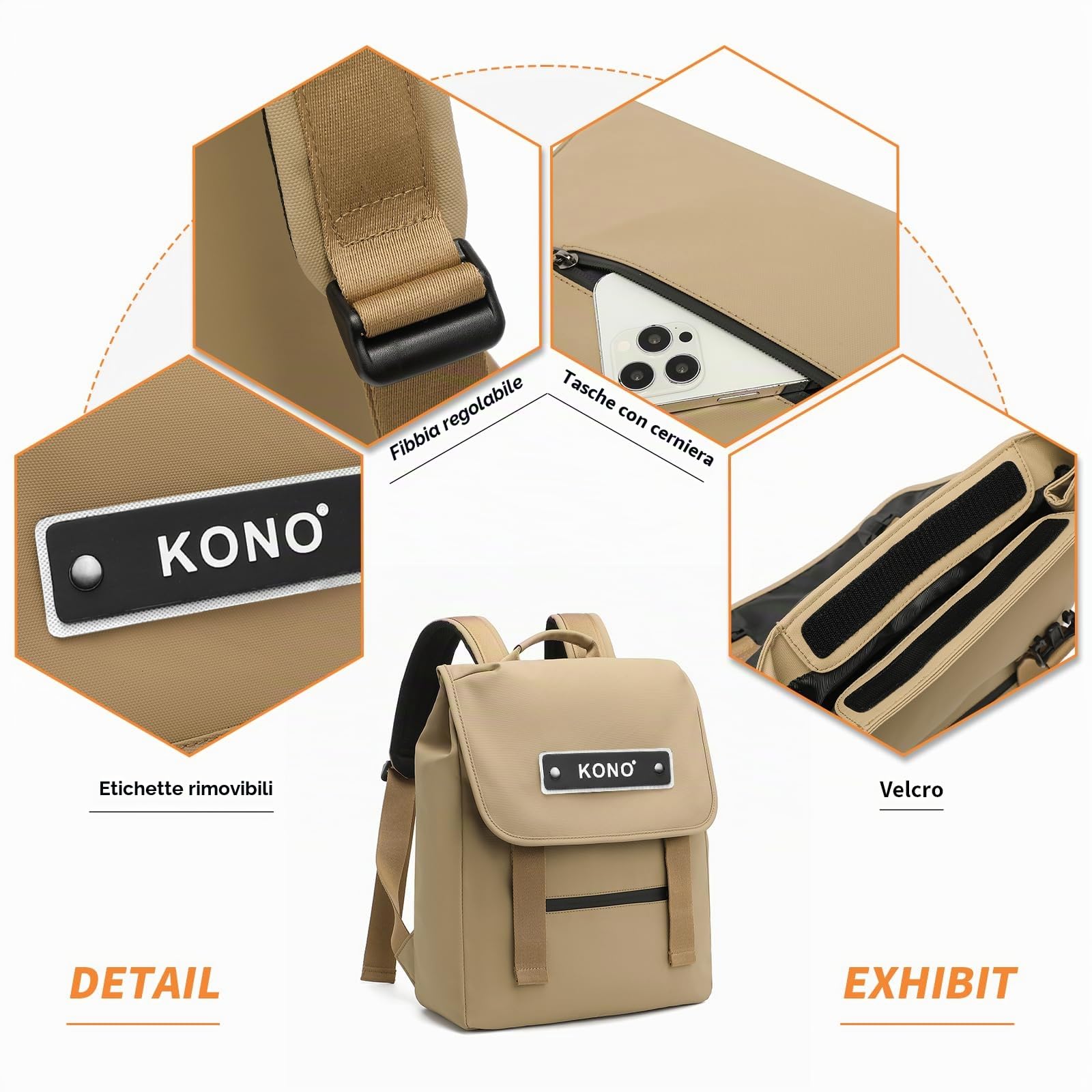 KONO Eq2327 Zaino casual per computer portatile Unisex - Adulto (Pacco da 1)