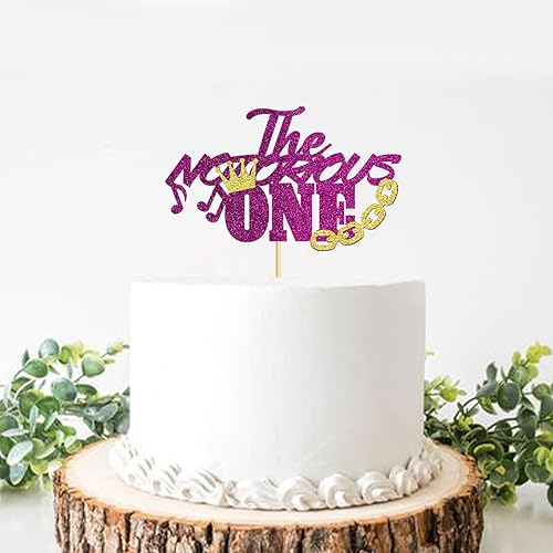 Miniatura 10 de Ercadio Paquete de 24 adornos para cupcakes The Notorious One con purpurina negra, Hip Hop, 1st Cupcake Picks The Big One, decoraciones para baby