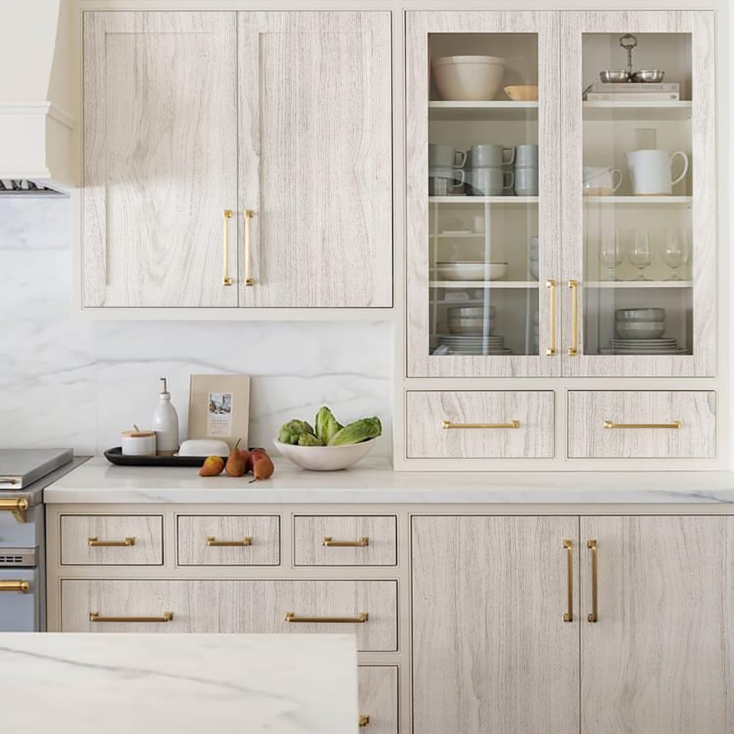 Orainege Wood Grain Contact Paper Peel and Stick Wallpaper 17.7inx196.8in Beige Wood Contact Paper for Cabinets Kitchen Countertop Furniture Waterproof Self Adhesive Wallpaper Removable Easy to Clean