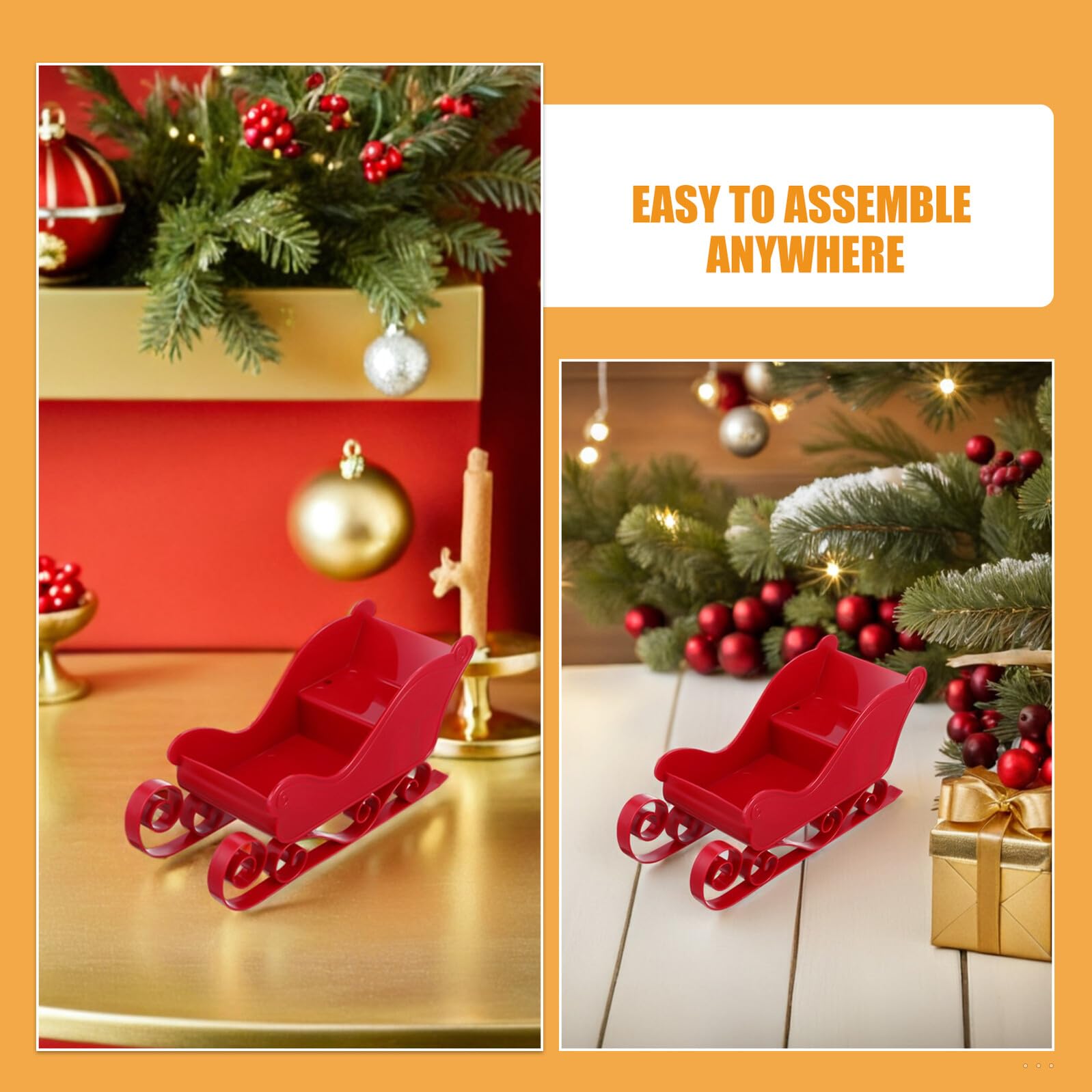 Alipis 4stücke Mini-schlitten-weihnachtsdeko aus Dekorativer Tischschmuck Festliche Weihnachtsschmuckidee Kleiner Schlitten für Baumhänger Süßigkeitenhalter und Weihnachtsschmuck