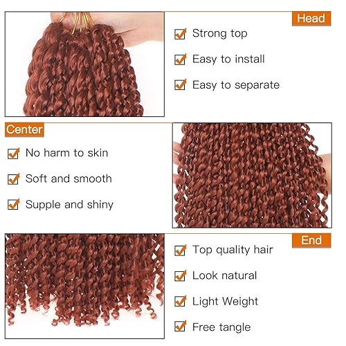 Miniatura 3 de ZRQ Pelo de Passion Twist rojo cobre de 30 pulgadas, 7 paquetes de cabello largo ondulado de ganchillo para cabello Butterfly Locs cabello jengibre