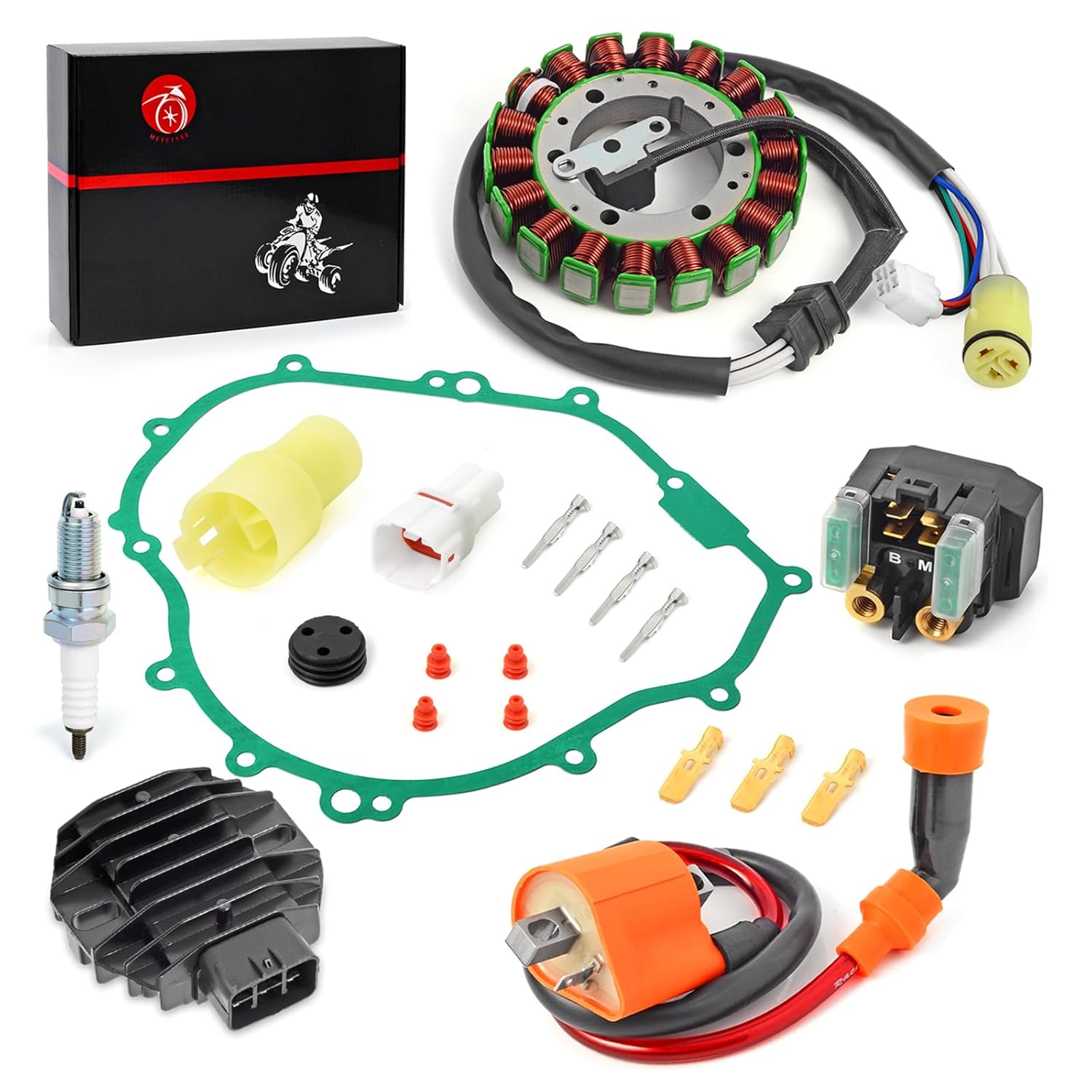 Stator & Rectifier Ignition Coil Relay Gasket Compatible with Yamaha Grizzly 350 2007-2014 Bruin 350 2004-2006 Wolverine 350 2006-2009