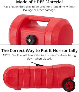 15 Gallon Gas Can, Portable Fuel Tank With Pump, Fuel Transfer Tank, Portable Gasoline Tank On Wheels With Le Fluid Transfer Siphon Pump and 10-Inch Hose for Cars, Boats, Lawnmowers, ATVs