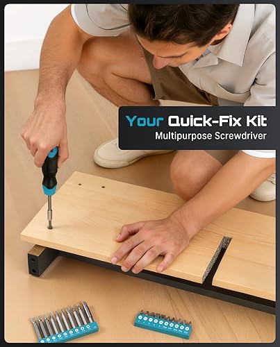 Miniatura 5 de Seesii Kit de herramientas con taladro, juego de herramientas de 190 piezas con taladro eléctrico inalámbrico de 20 V para reparación del hogar