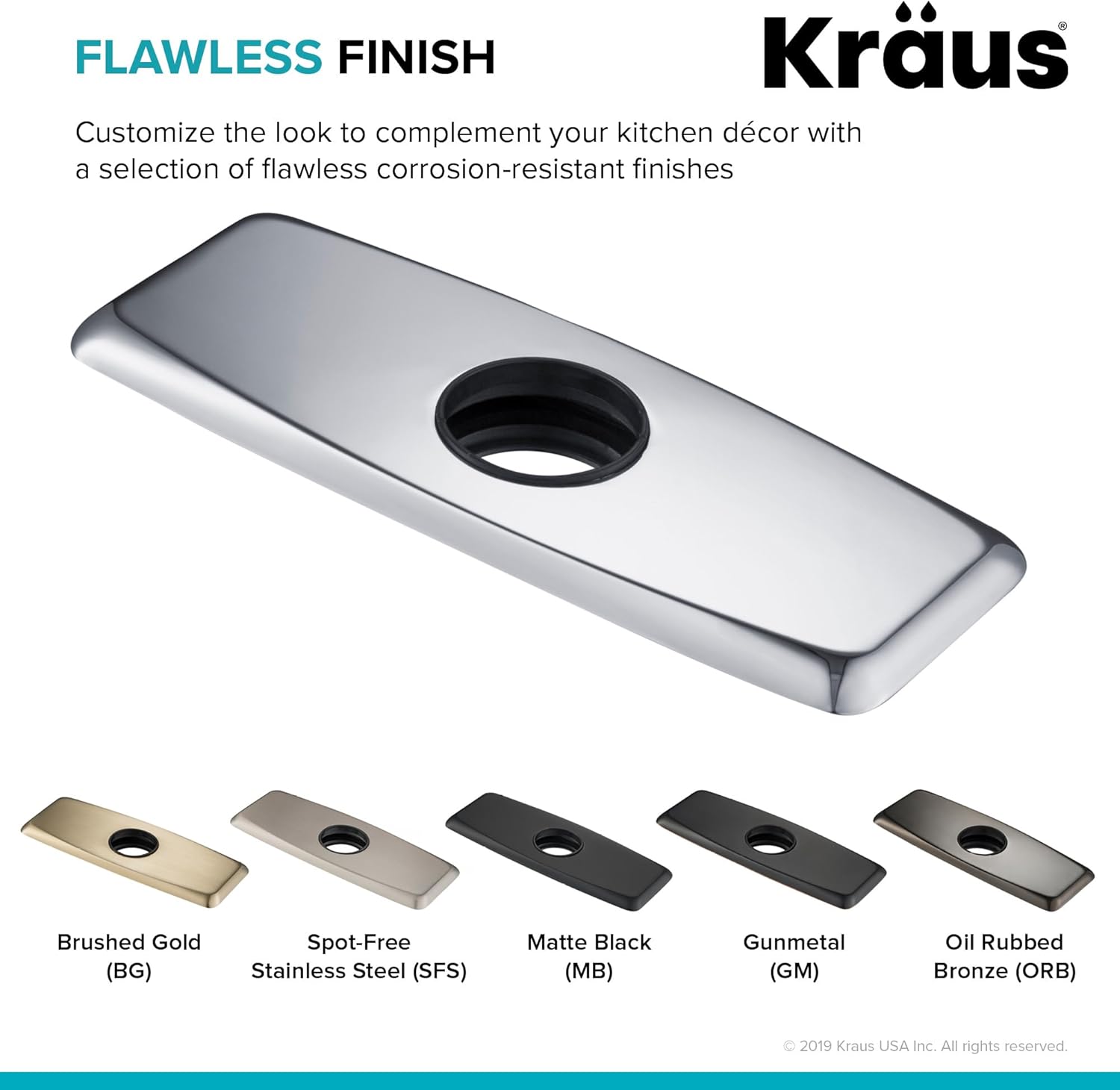 KRAUS Deck Plate for Bathroom Faucet in Gunmetal, BDP01GM