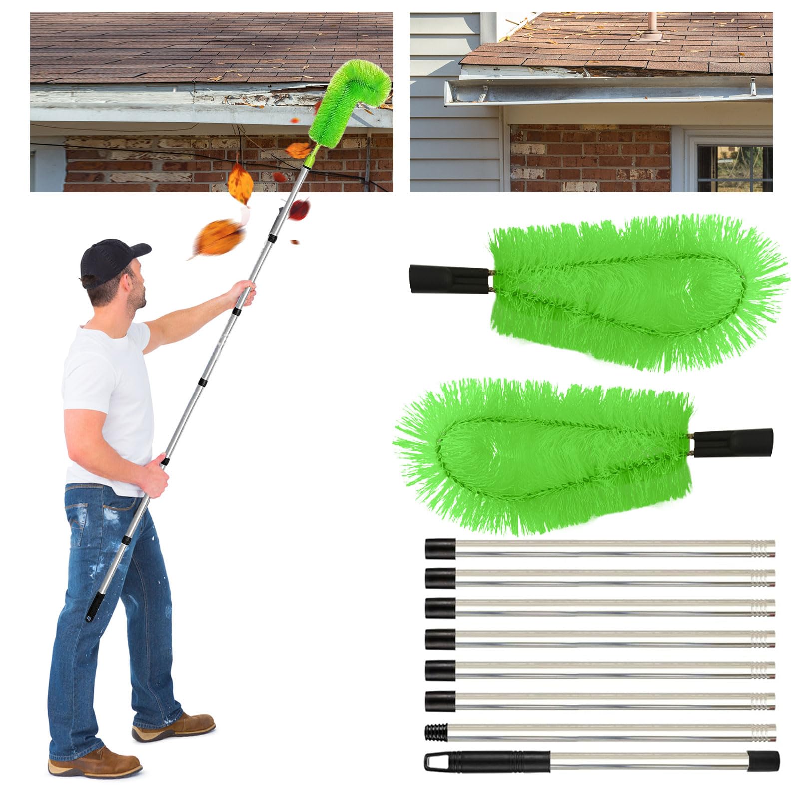 Lance D'extension Pour Nettoyeur Haute Pression, Outils De Nettoyage De Gouttière Pour Nettoyeur Haute Pression Avec Embouts De Buse De Pulvérisation, Tige Incurvée 30°, 90°, 120°, Connexion Rapide De