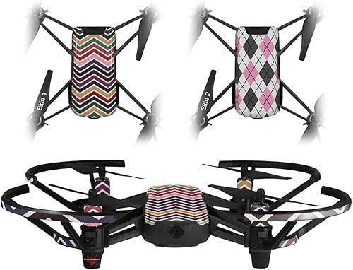 Skin Decal Wrap 2 Pack Compatible with DJI Ryze Tello Zig Zag Colors 02 Drone NOT Included
