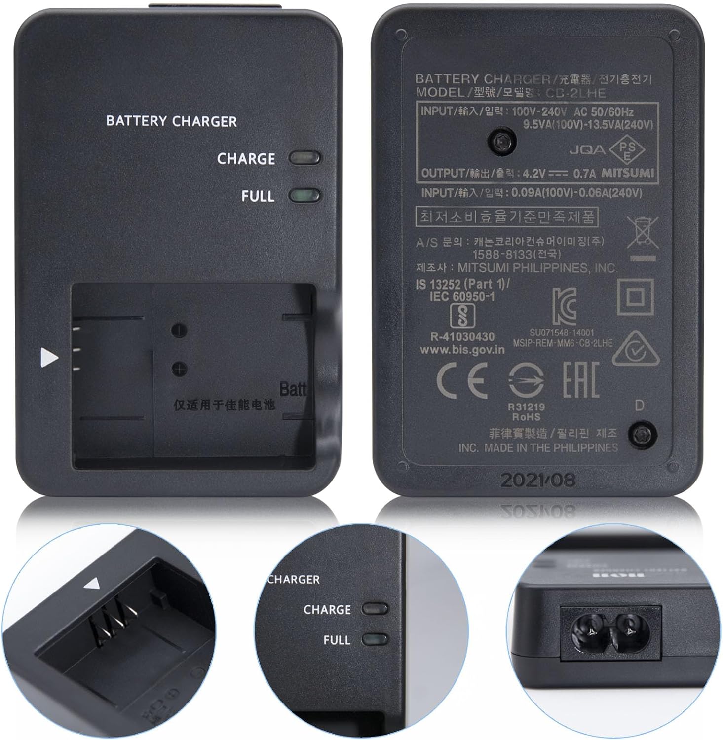 NB-13L CB-2LH Battery Charger for Canon: Compatible with CB-2LHT G1X G1 X Mark III G5X G5X Mark II G7X G7X Mark II III G9X G9X Mark II SX620 SX720 SX730 SX740 HS Digital Camera