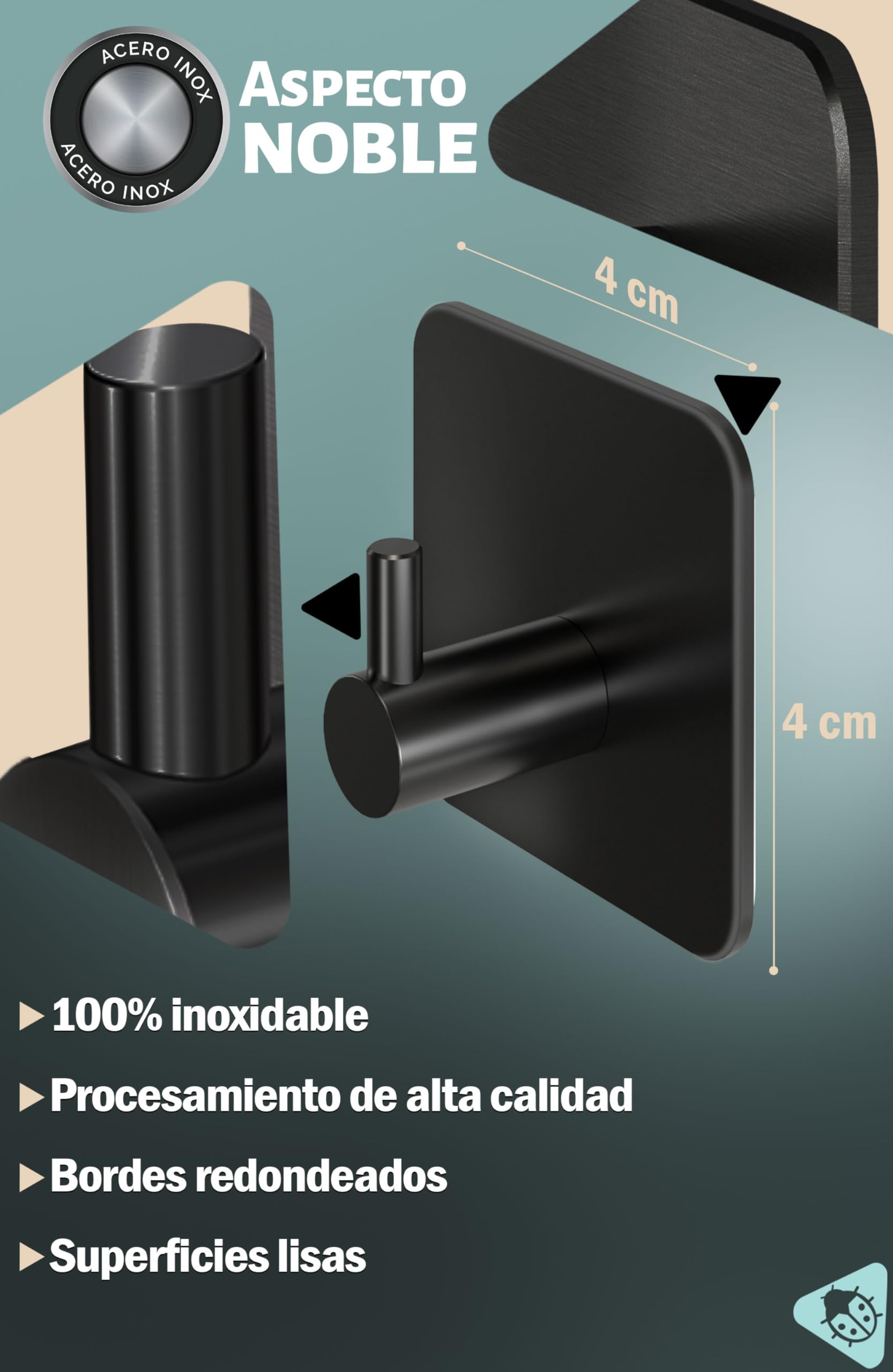 Menz Toallero Sin Taladrar, Juego De 6 Unidades – Toallero De Baño Blanco Inoxidable, Ganchos Adhesivos De Acero Inoxidable, Ganchos Con Almohadillas Adhesivas Impermeables, Ganchos Autoadhesivos Como