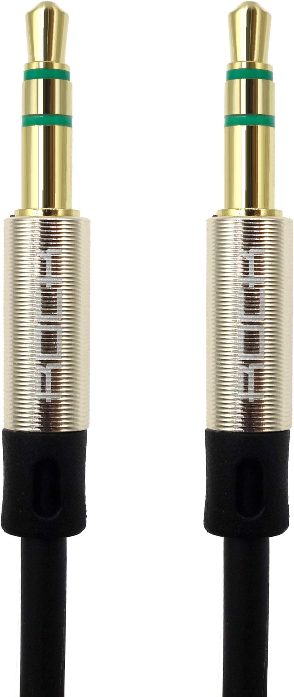 Rock AUX Audio Cable 3.5mm Oxygen-free copper (OFC) HIFI cable features for Television, Smartphone, DVD Player - Light gold, Dark grey