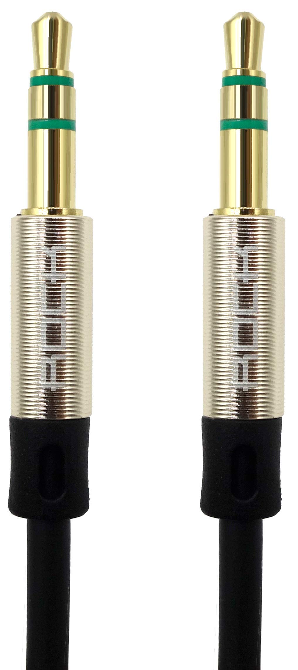 Rock AUX Audio Cable 3.5mm Oxygen-free copper (OFC) HIFI cable features for Television, Smartphone, DVD Player - Light gold, Dark grey