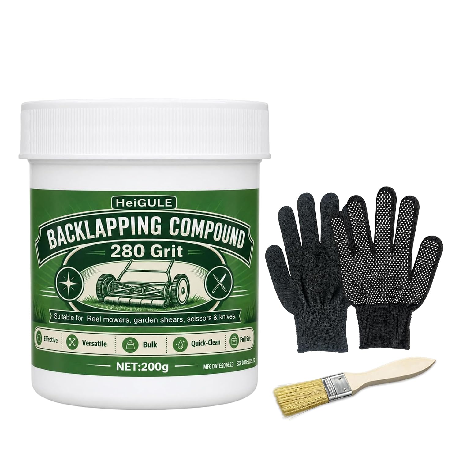 Reel Lawn Mower Sharpening Compound, High Efficiency Grinding, 280 Grit
