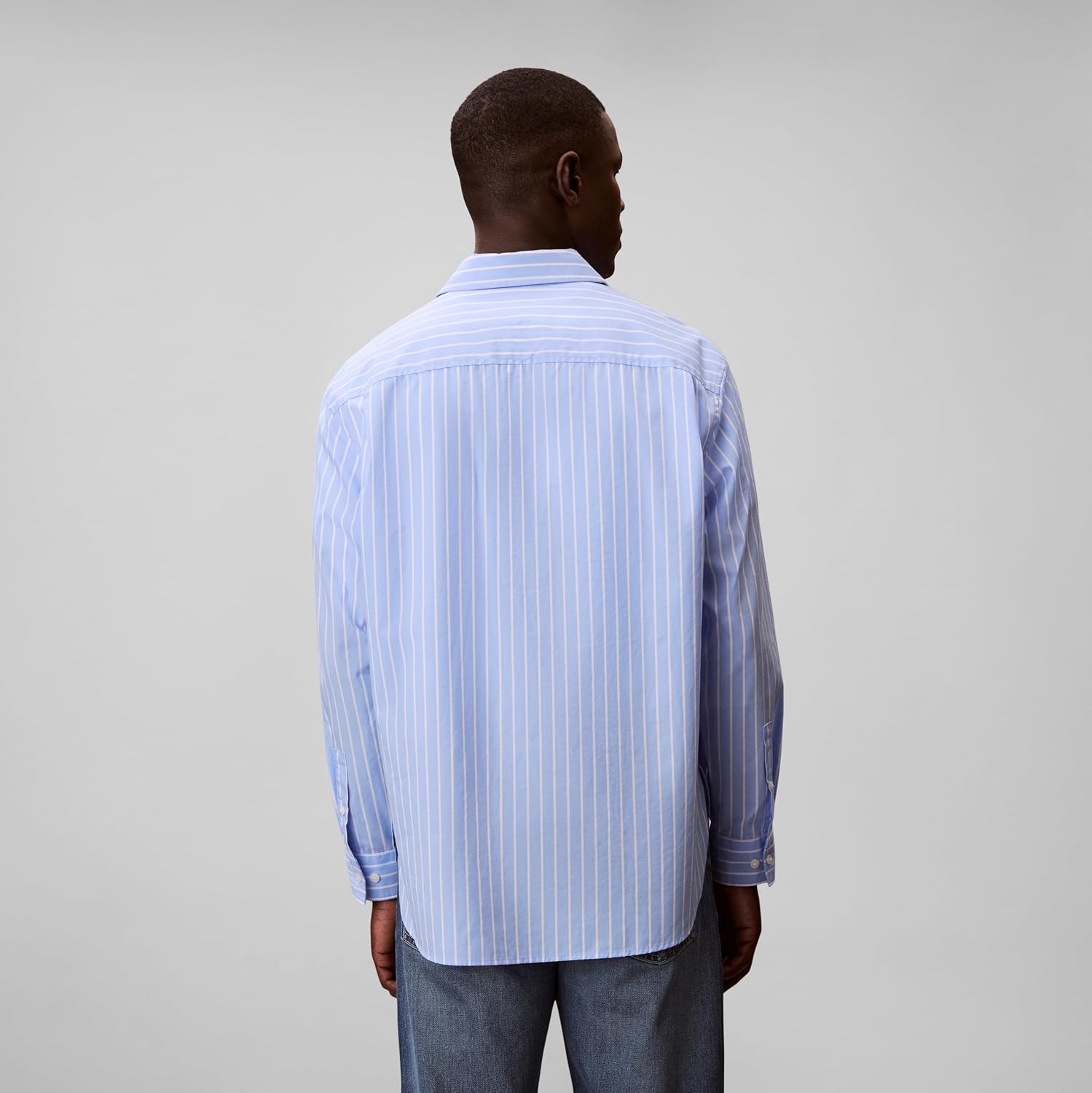 Calvin Klein Men's Stripe Poplin Relaxed Button-Down Shirt