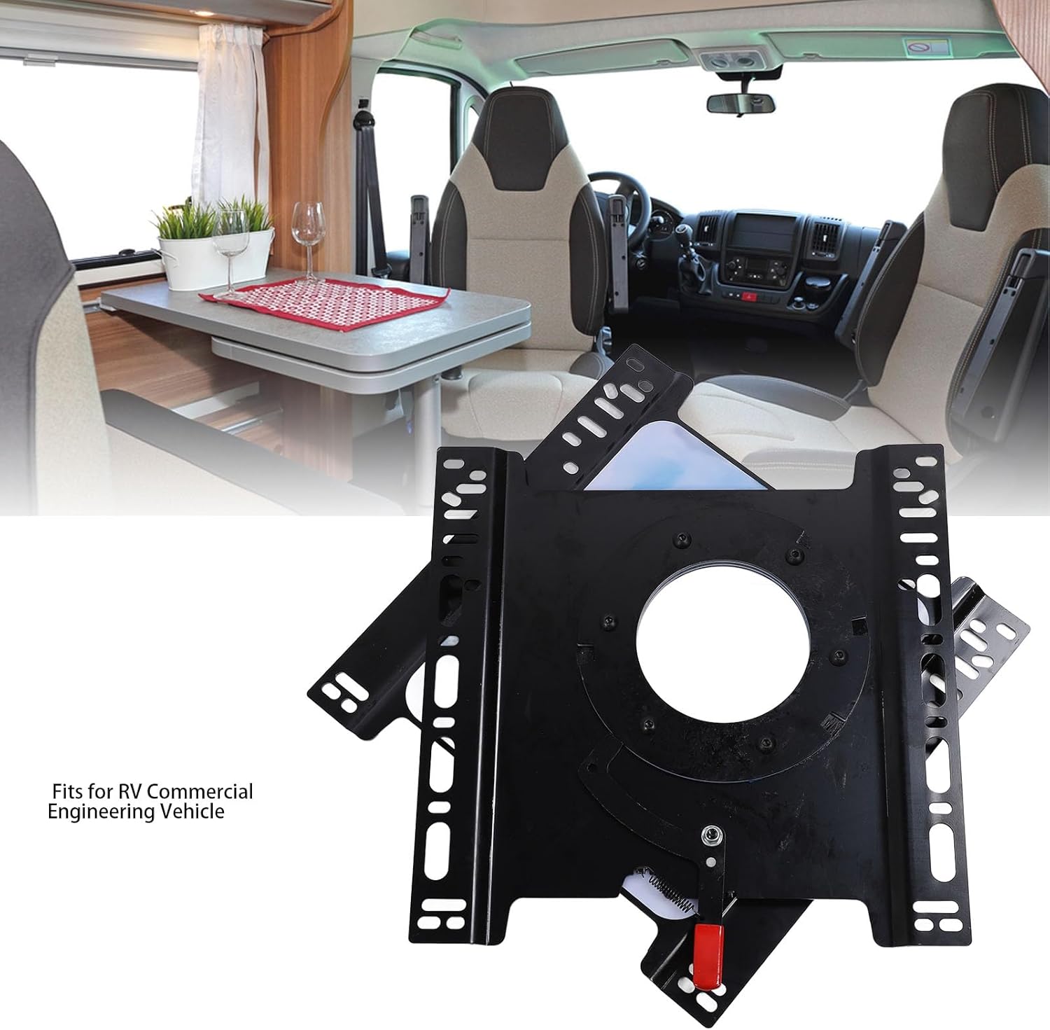 Keenso Seat Swivel Base, Car Mount Plate 360° Rotation Passenger Base Replacement Carbon Steel Turntable for Sprinter