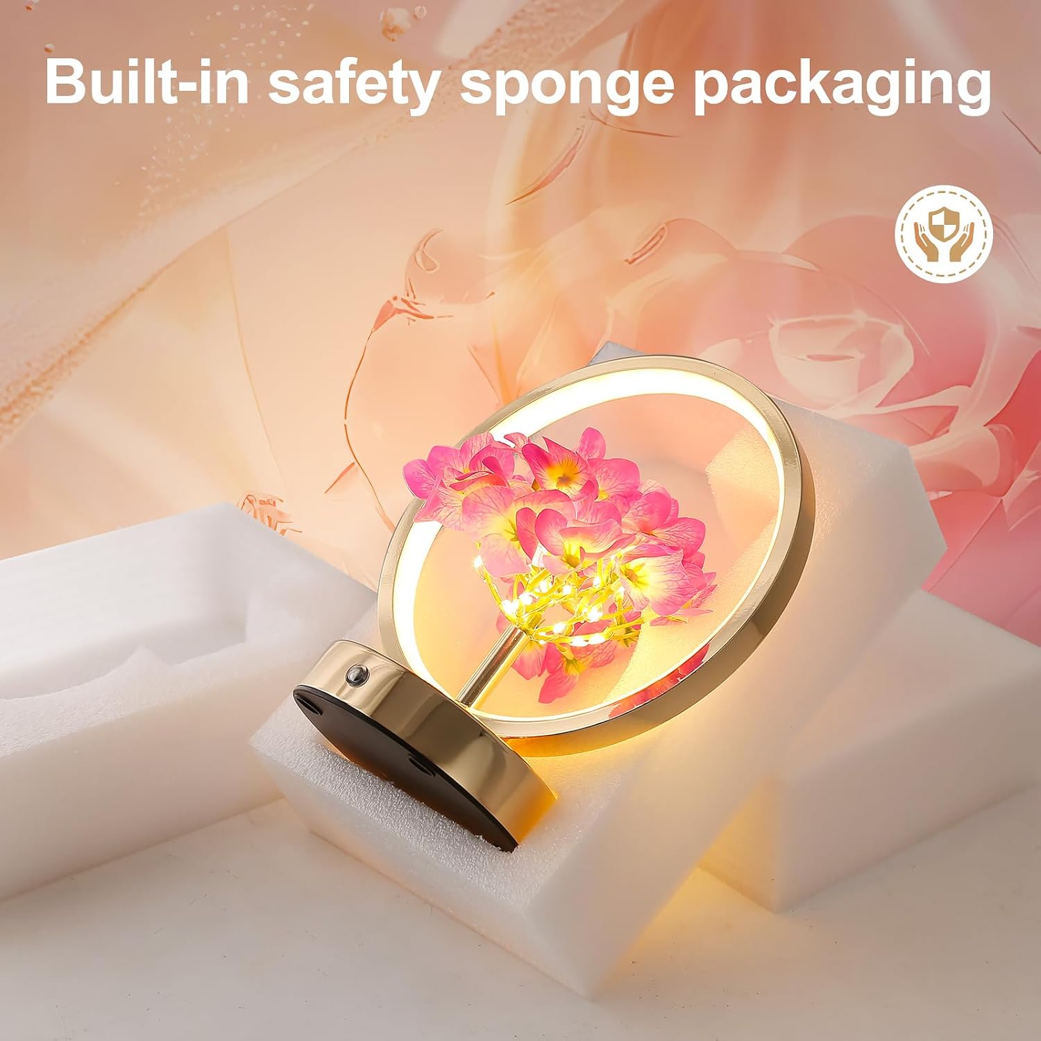 Birthday Gifts for Women Mom,Hydrangeas Flower Touch Lamp,Rechargeable Cordless 3 Way Dimmable Small Night Lightfor Home Decor,Bedroom,Living Room Office Thank You Gifts for Festival-Purple