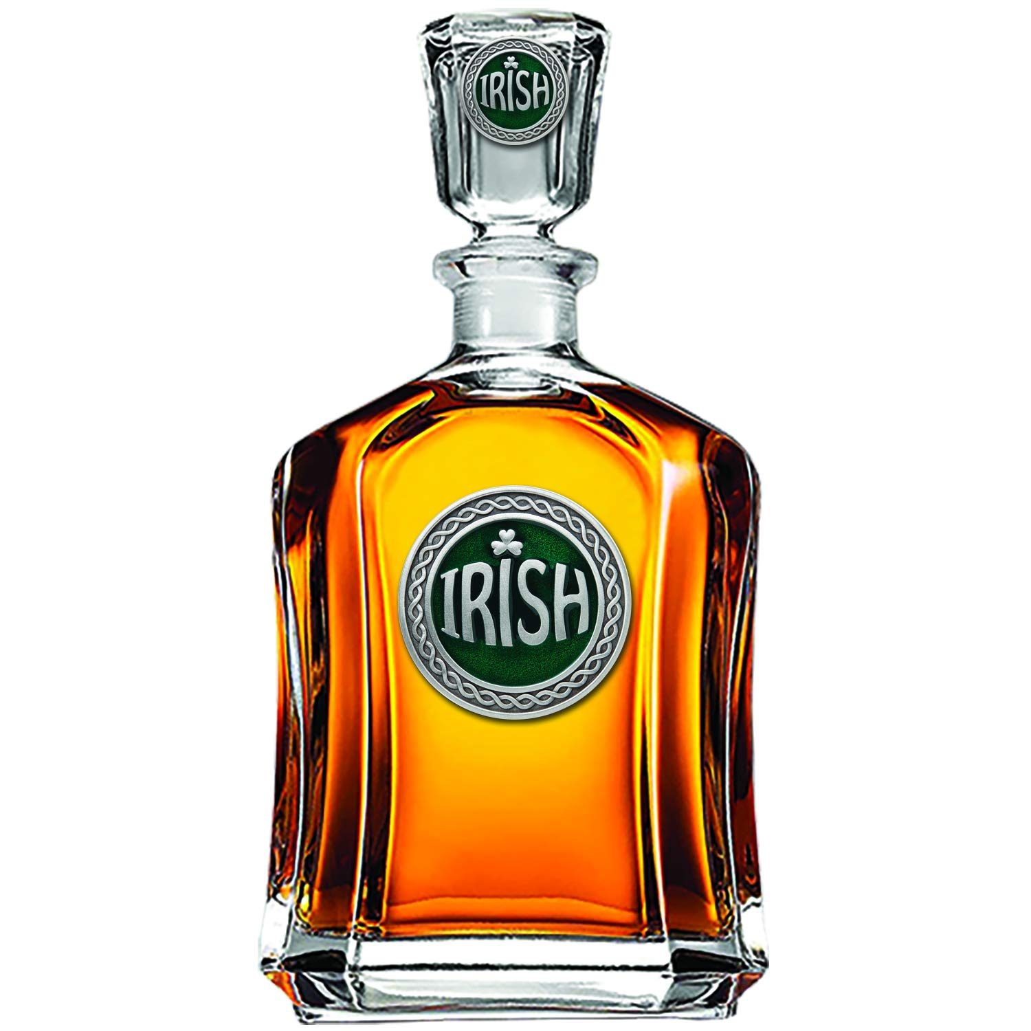 Heritage Pewter Irish Capitol Decanter | 24 OZ Whiskey Decanter for Liquor with Airtight Stopper | Expertly Crafted Pewter Glass