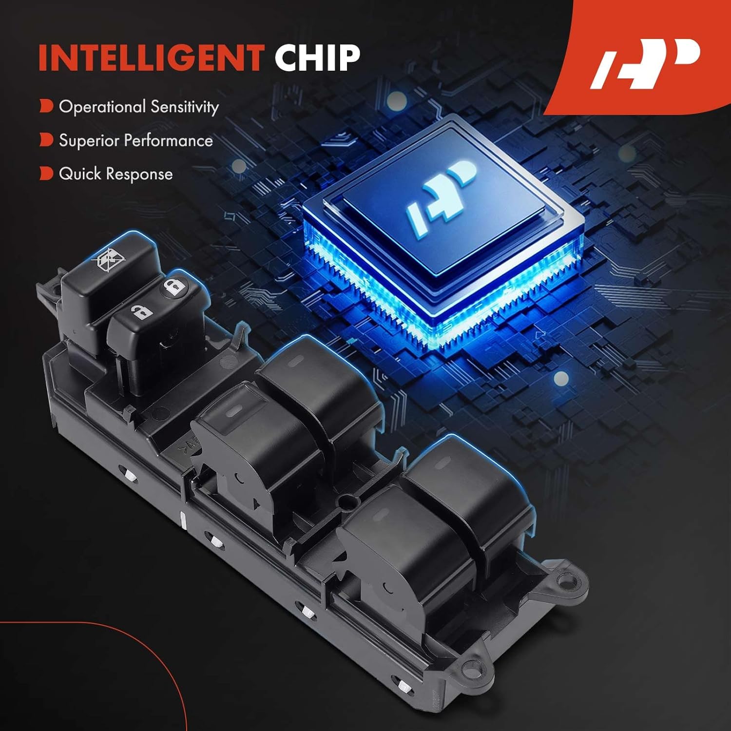 A-Premium Front Driver Master Power Window Switch Compatible with 2008-2015 Toyota Land Cruiser Camry Prius Venza & 2011-2014 Lexus CT200h, Blue/Green Light, Replace# 8404033100