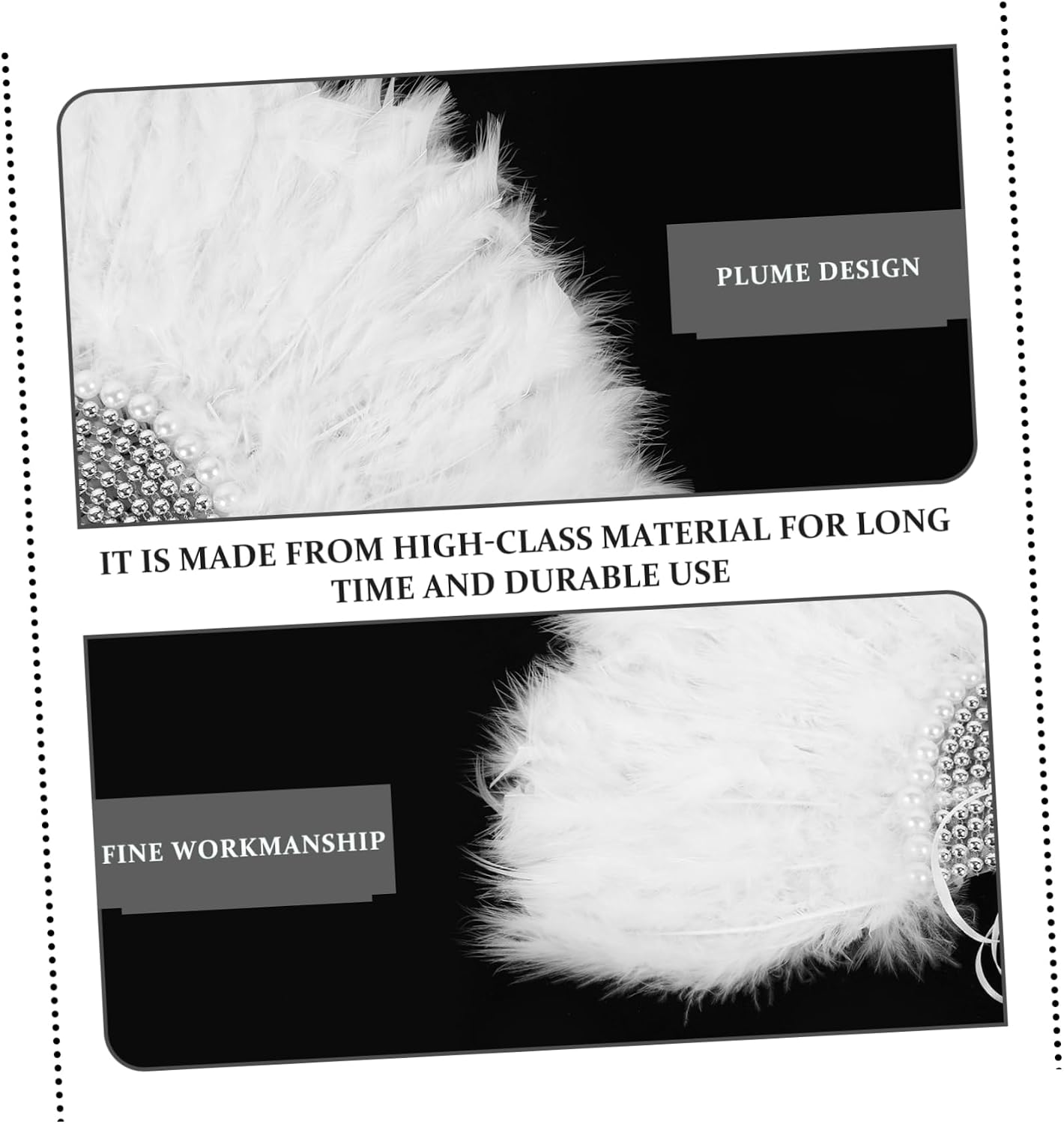 2pcs Creative Bride Plume Fan Elegant Handheld Wedding Accessory Unique for Photography Party and Special Events