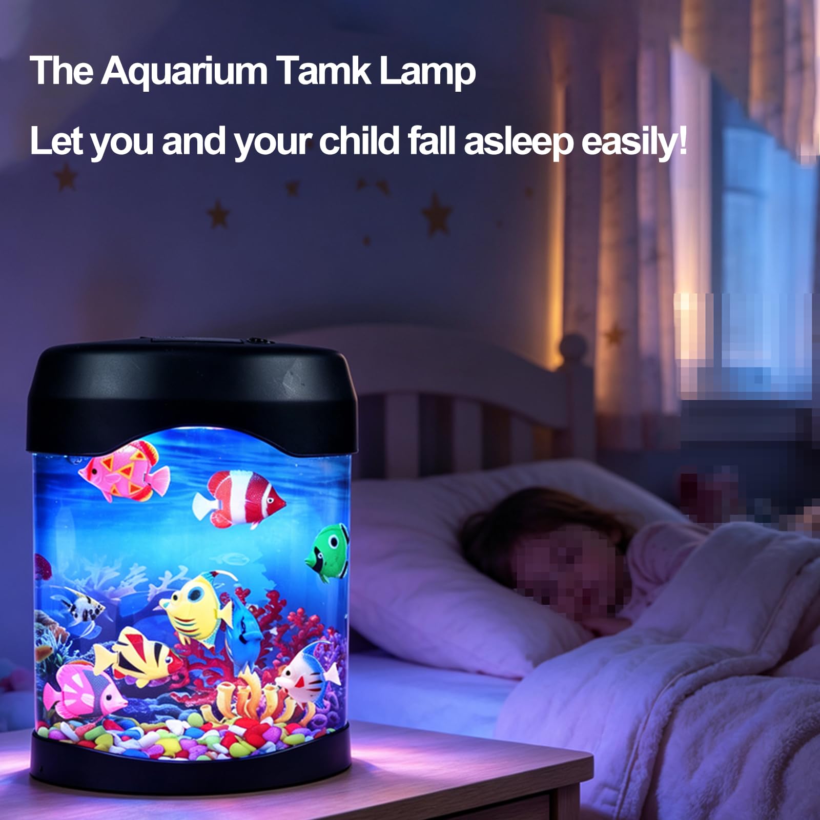 Veilleuse pour aquarium avec 6 couleurs changeantes et 8 faux poissons