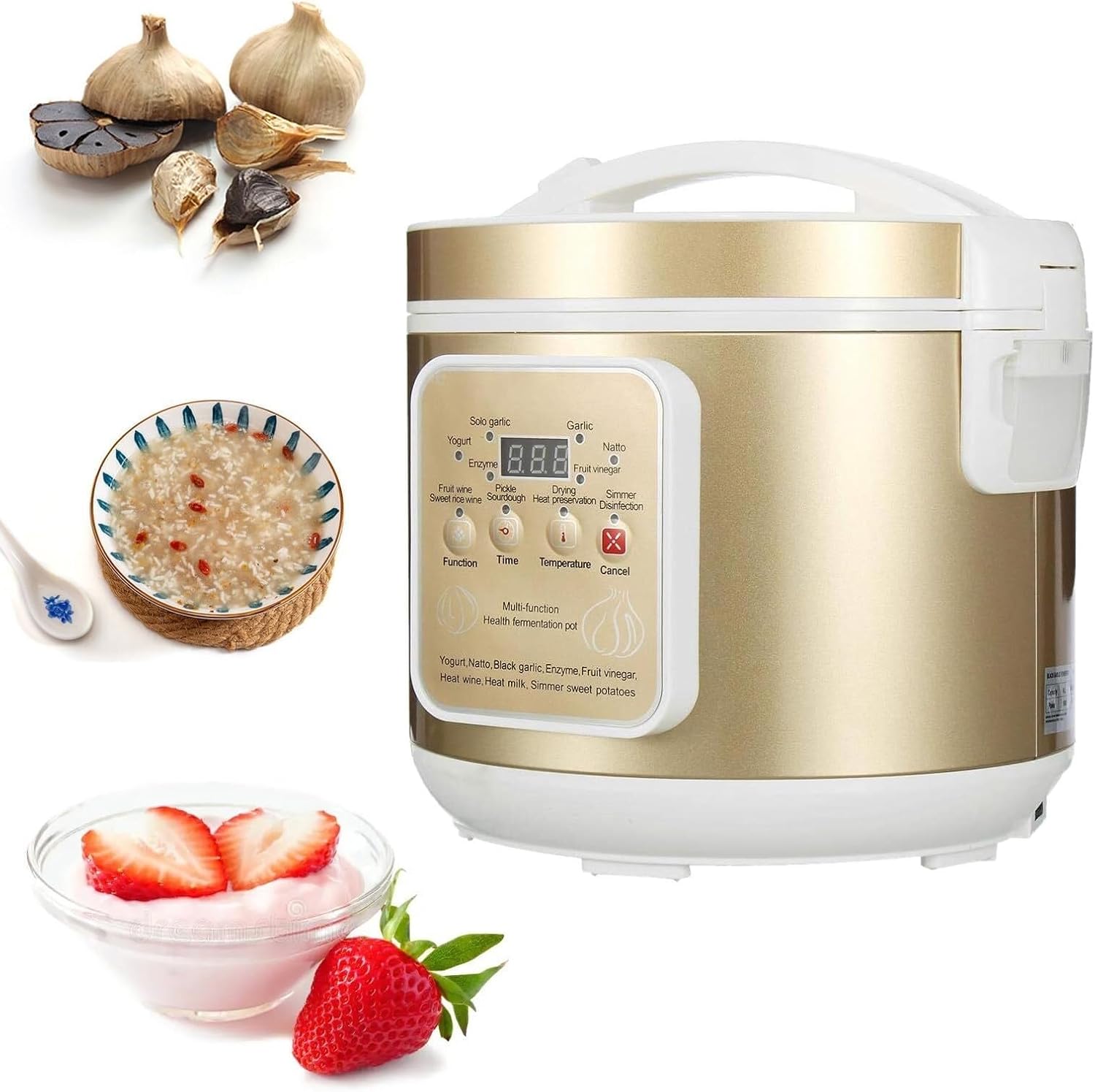 6L Black Garlic Fermenter Garlic,Natto/Yogurt/Kimchi/Wine Fermenter Machine, Garlic Cooker with Timer & Temp Controller