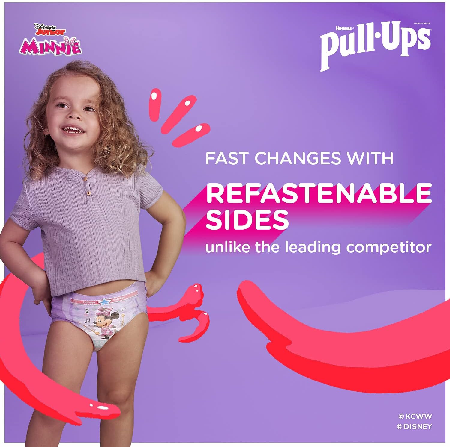Pull-Ups Girls' Potty Training Pants Training Underwear Size 4, 2T-3T, 124 Ct, One Month Supply : Baby